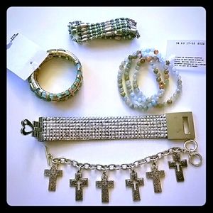 Y2k Seafoam green and silver bracelet collection